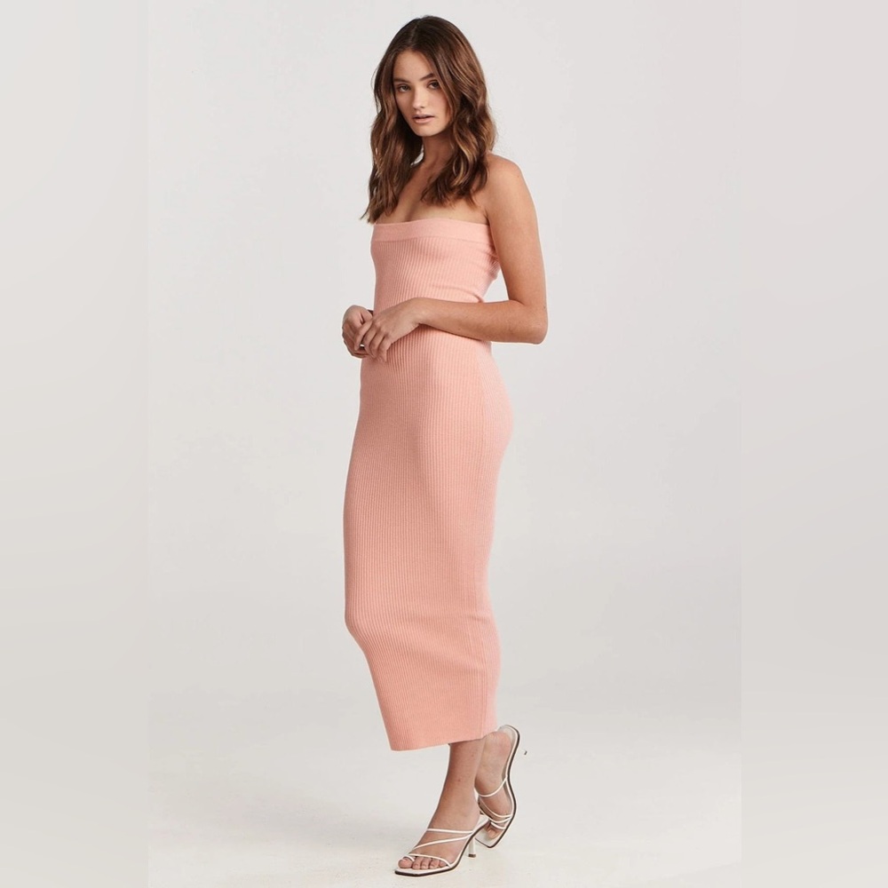 NWT Charlie Holiday Freya Midi Dress in Pink Punch color